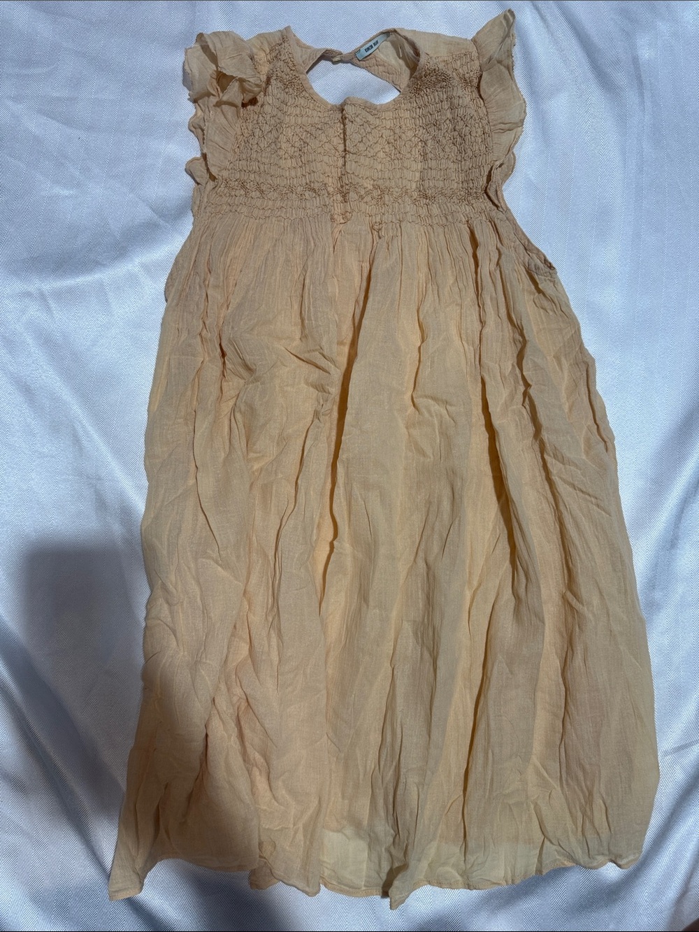 Kimchi Blue Peach Ruffled Smocked Sundress